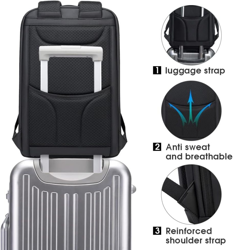BANGE Business Smart Backpack Waterproof fit 15.6 Inch Laptop Backpack with USB Charging Port,Travel Durable Backpack - Image 5