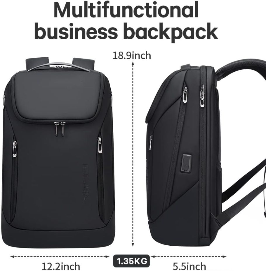 BANGE Business Smart Backpack Waterproof fit 15.6 Inch Laptop Backpack with USB Charging Port,Travel Durable Backpack - Image 6